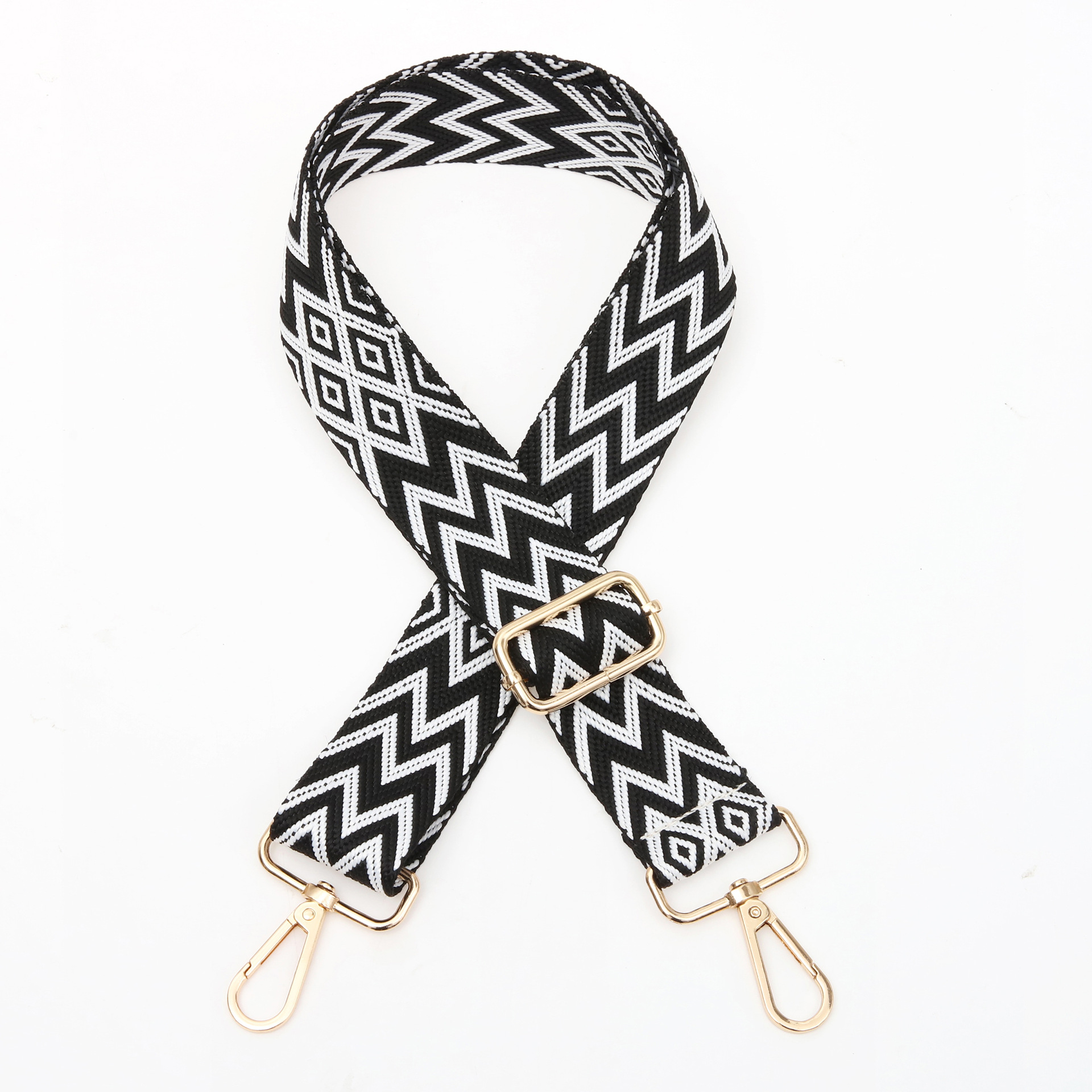 Straps, adjustable bag accessory, bag strap, with embroidery, 38mm