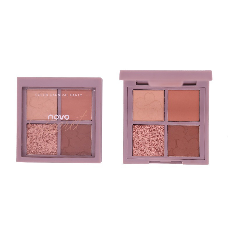 Productos nacionales NOVO fábrica directa sombra de ojos de cuatro colores ins Super fuego neto rojo mismo multicolor perla mate sombra de ojos al por mayor
