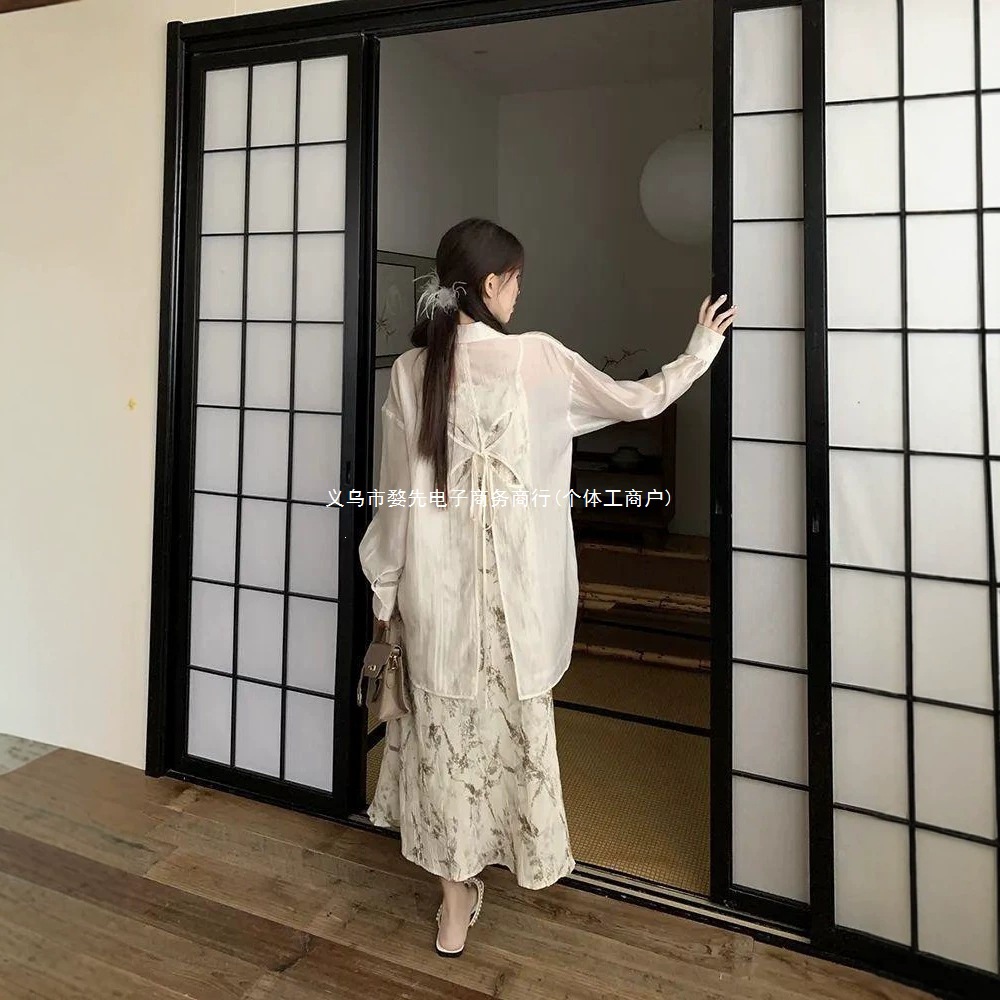 气质polo领雪纺衬衫女2026夏季新款设计感中国风开衫防晒衫上衣女