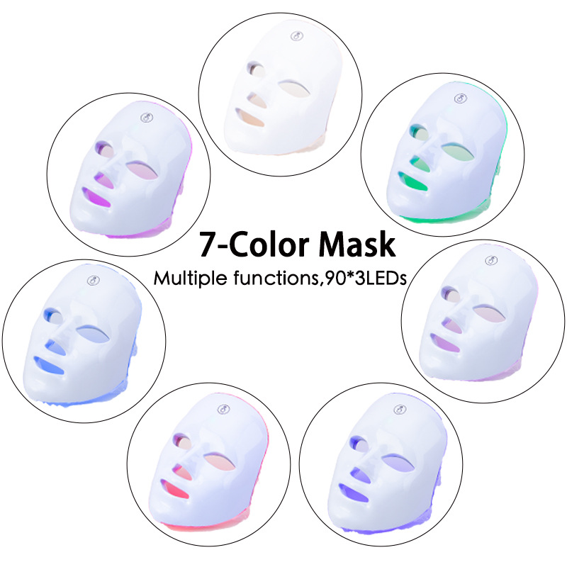 Customized Colorful Spectrum Beauty Mask Beauty Salon Home Facial Touch Led Seven-Color Photon Rejuvenation Beauty Instrument