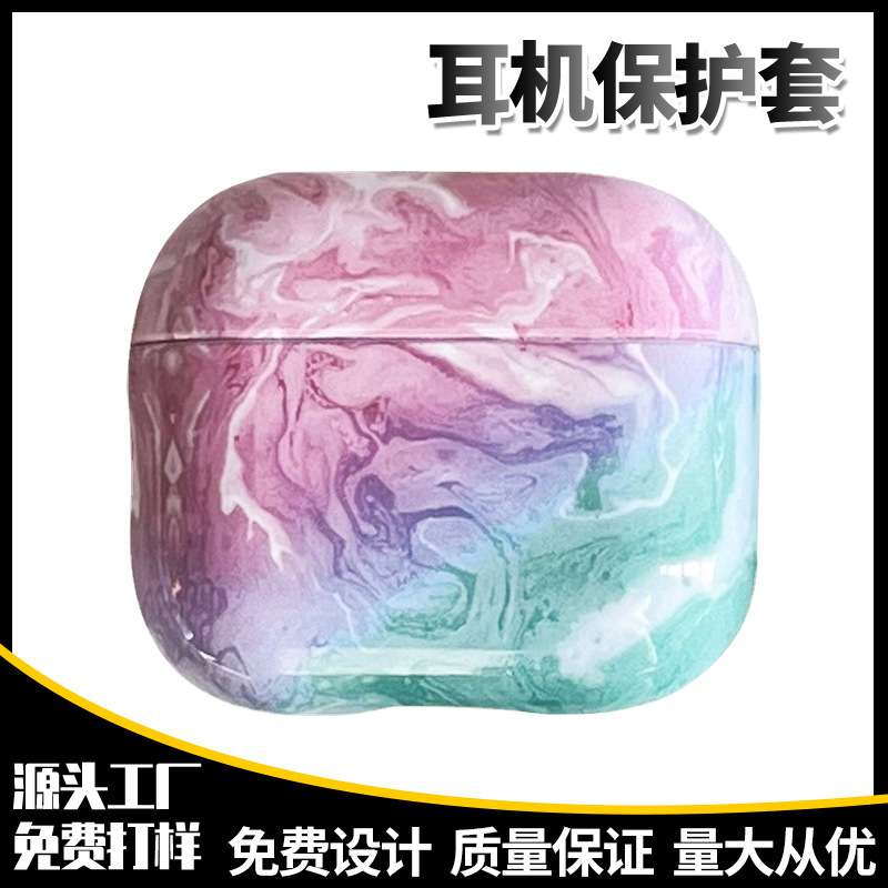 Foreign trade cold wind for AirPods3 earphone protective cover water paste marble PC new third generation earphone case Foreign trade cold wind for AirPods3 earphone protective cover water paste marble PC new third generation earphone case