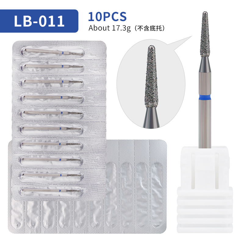 Fuente transfronteriza 10 juegos de lámina de aluminio diamante de molienda empaquetado independiente de manicura pre-tratamiento de la bolsa abierta de molienda