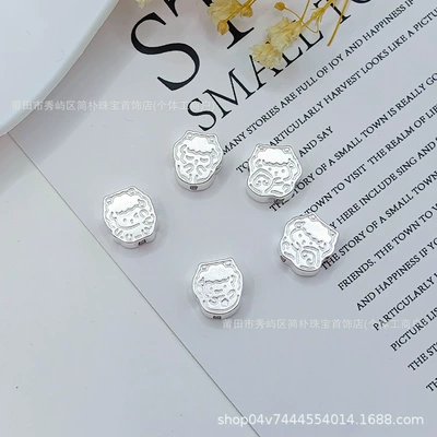 braided bracelets, pure silver sheep zodiac accessory, Zərgərlik ara hissələri