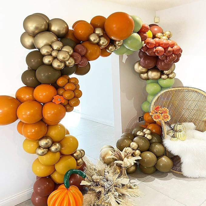 Autumn orange yellow green balloon