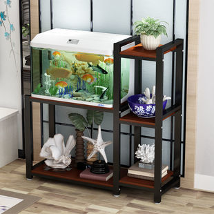 Fish Tank Shelf Load-Bearing Fish Tank Base Cabinet Small Living Room Solid Wood Multi-Layer Fish Tank Base Multi-Layer Fish Tank Lingering