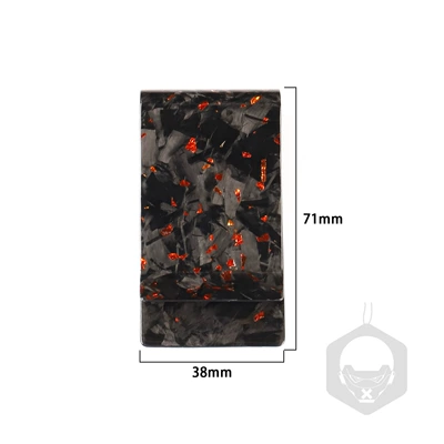 Carbon fiber edc wallet card holder fashion business gift simple portable moisture-proof carbon fiber metal wallet (Multimediya və saxlama aksesuarları) - forging-craft-wallet-orange-gold-foil