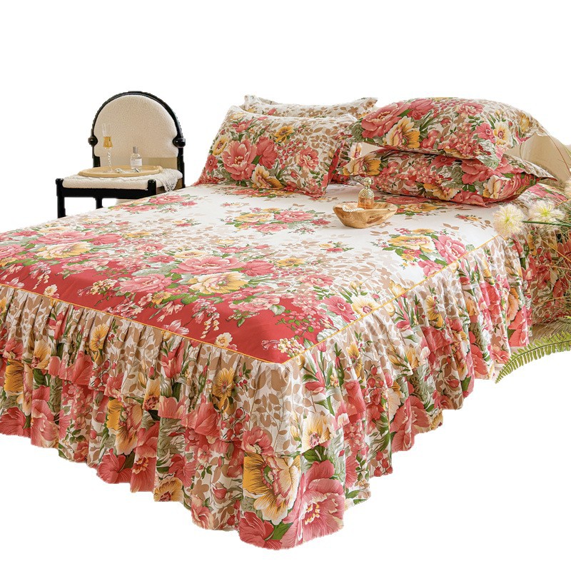 Transfronterizo Simmons cubierta de cama de tres piezas set sábanas de comercio exterior colchón cubierta protectora para cubrir la falda de cama de una sola pieza de falda cubierta de cama 2