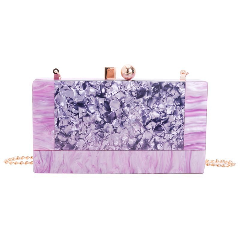 Bolsas de cena de damas transfronterizas bolsas de fiesta empalmadas bolsas acrílicas de tendencia bolsas de cadena de hombro bolsas de mano bolsas de noche