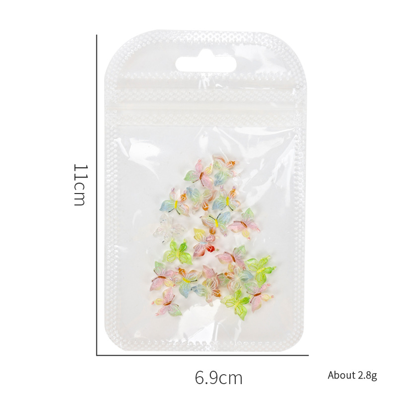 Manicure brillante hadas mariposa adornos de resina mariposa genio tridimensional manicure material de adornos de uñas 20 paquetes