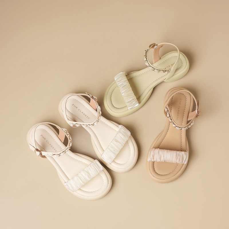 Sandal nữ quai chữ V đế dày mềm mại, chống mài mòn, đi biển thoải mái — BL717 Hạnh