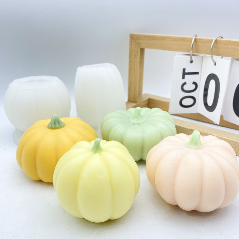 国境を越えたハロウィーンカボチャろうそくシリコン金型DIYカボチャ手作り石鹸ケーキ焙煎ろうそくカボチャ置物|undefined