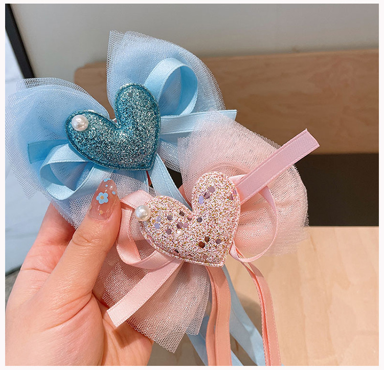 Bow Knot Pattern Kid'S Gender Patchwork Design Cute Style Cute Bow Knot Cloth Patchwork Hair Clip 1 Piece