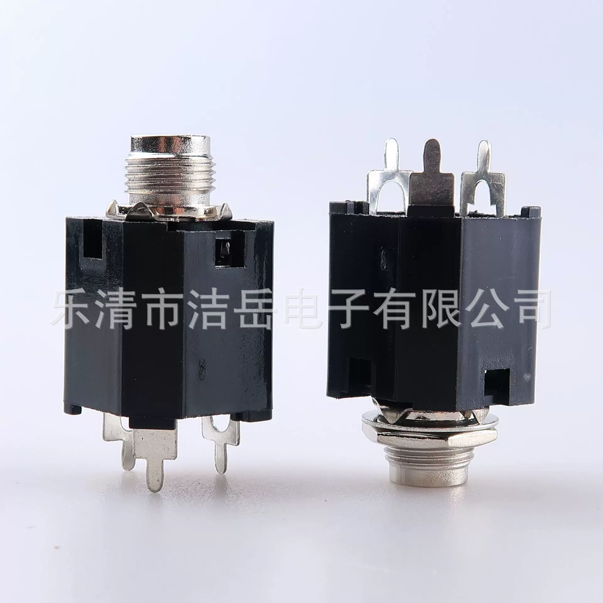 PJ-612 耳机插座 6.35 音频视频插座 3脚直插立式配螺母 PJ612五