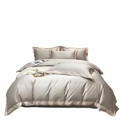 Light luxury high-quality Xinjiang long-staple cotton four-piece set embroidered mercerized cotton high-density Nantong home textile gifts