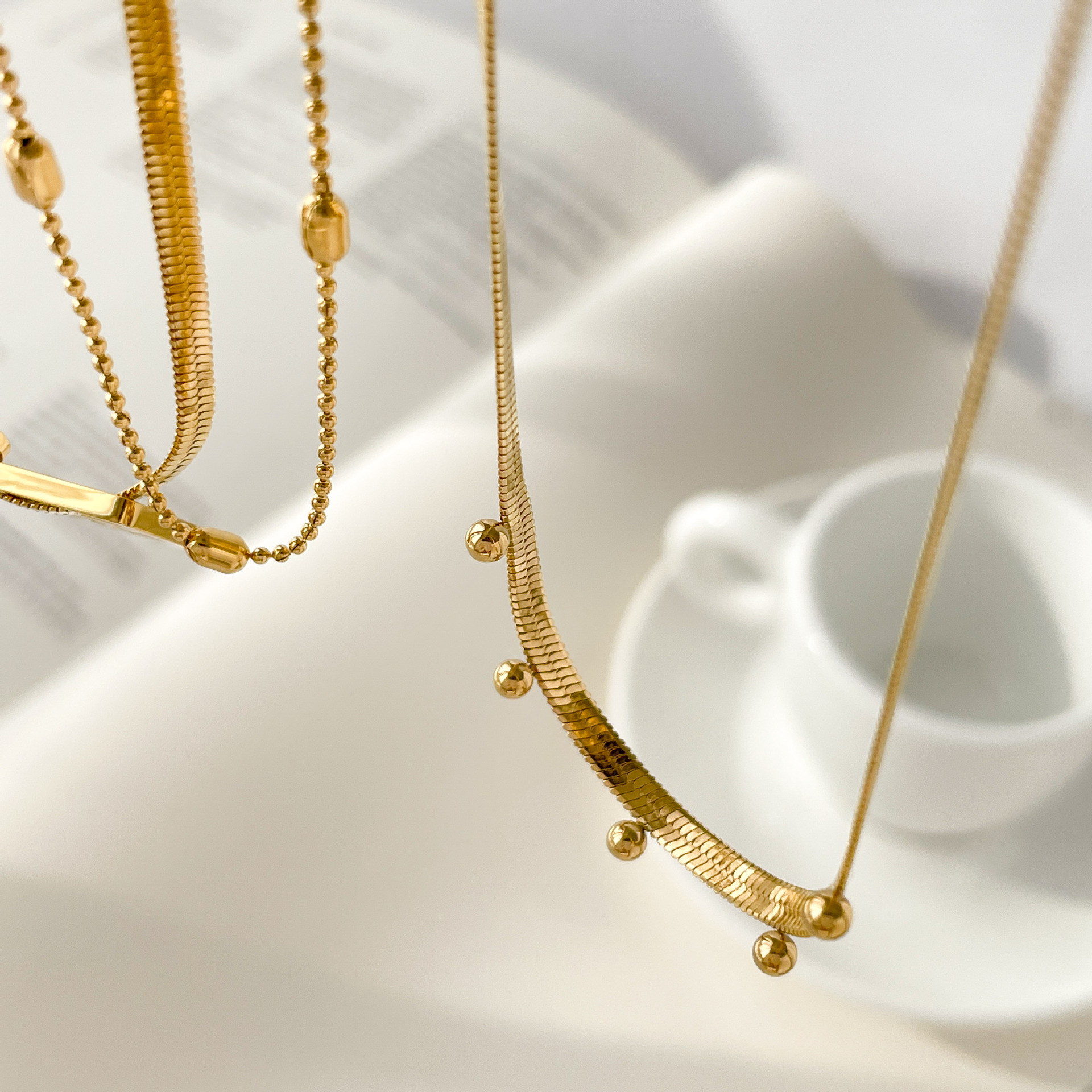 15g Weight Gold Plated Plating Material Necklace Classification Simple Style Heart Shape Solid Color Titanium Steel Plating Gold Plated Necklace