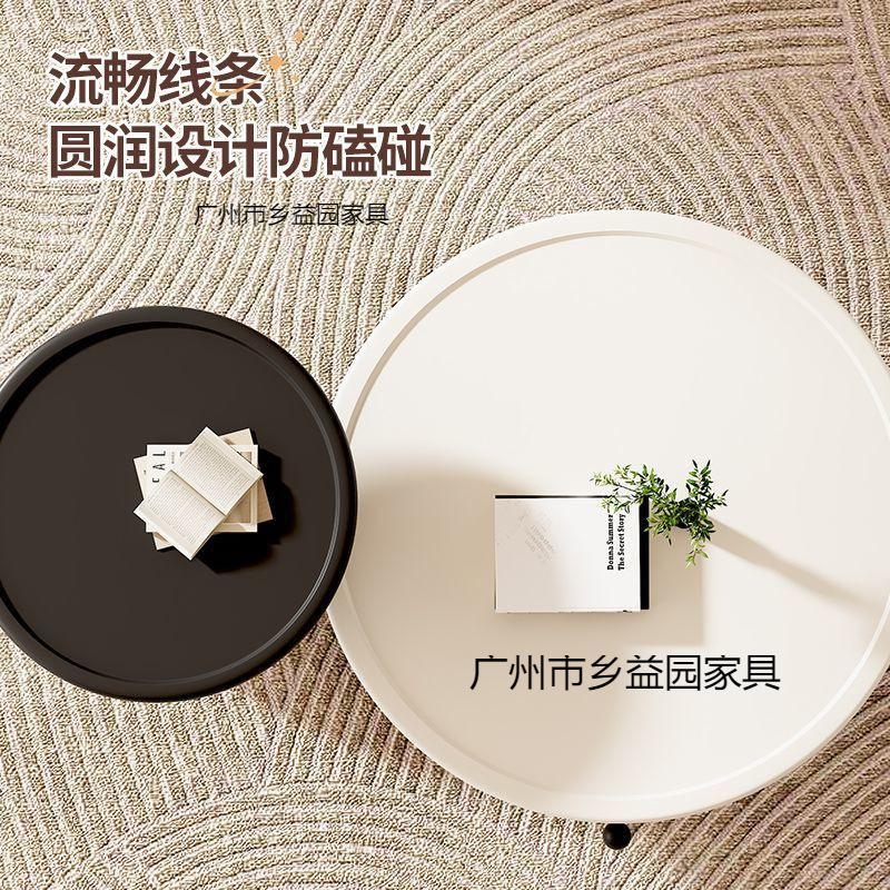 新款奶油风雪人茶几组合现代简约创意家用小户型客厅带抽屉FS@|undefined