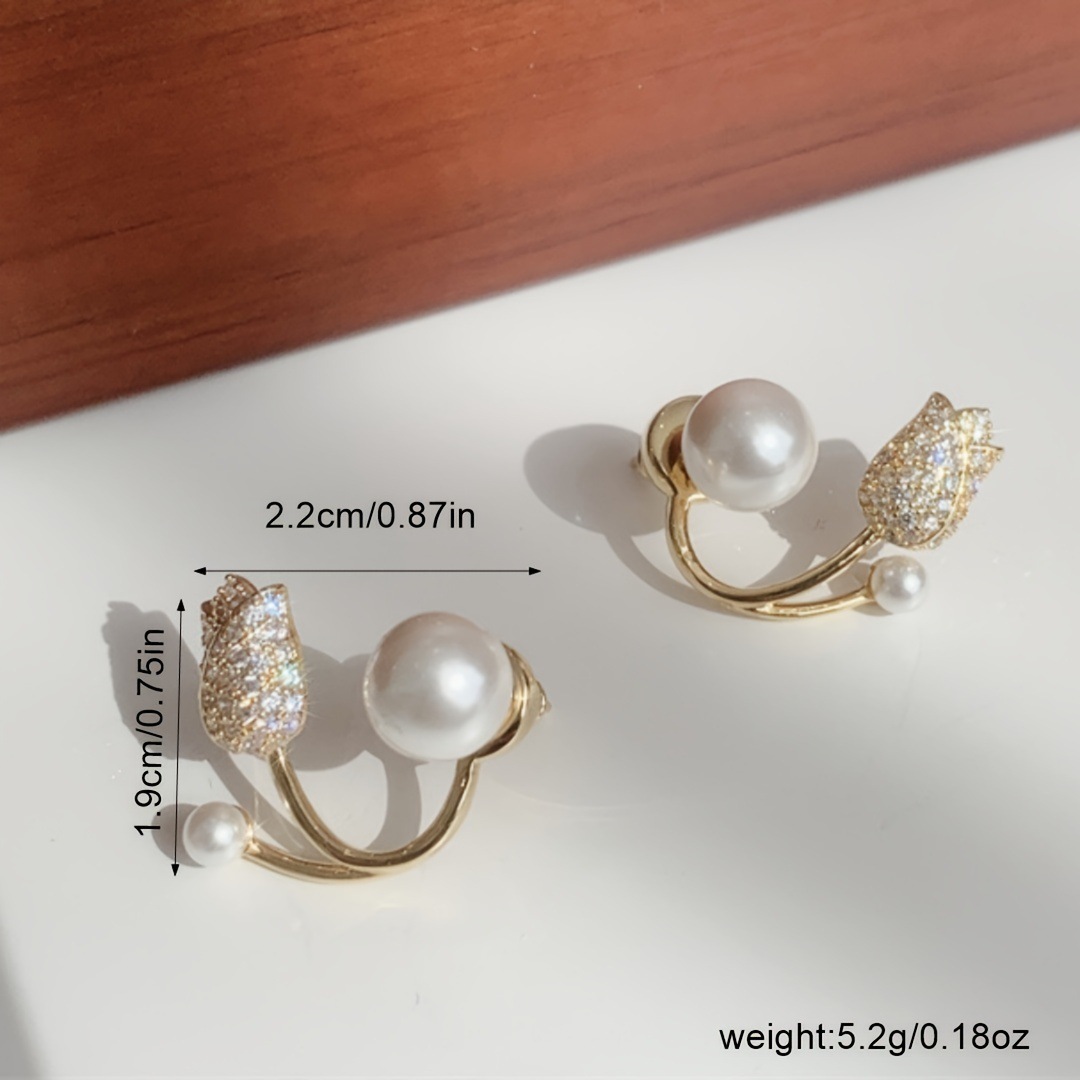1 Paar Süss Blume Emaille Überzug Inlay Legierung Künstliche Perlen Glas Ohrringe display picture 10