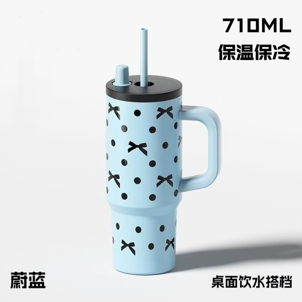 冰霸花色杯316不锈钢保温保冷杯大容量高颜值水杯便携车载把手杯
