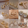 Silver needle, earrings, fashionable zirconium, french style, silver 925 sample, light luxury style, internet celebrity