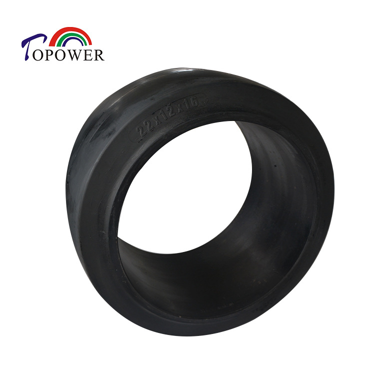 压配式实心胎22*10*16/扁平花纹设计稳定性极强滚动阻力低/适用于