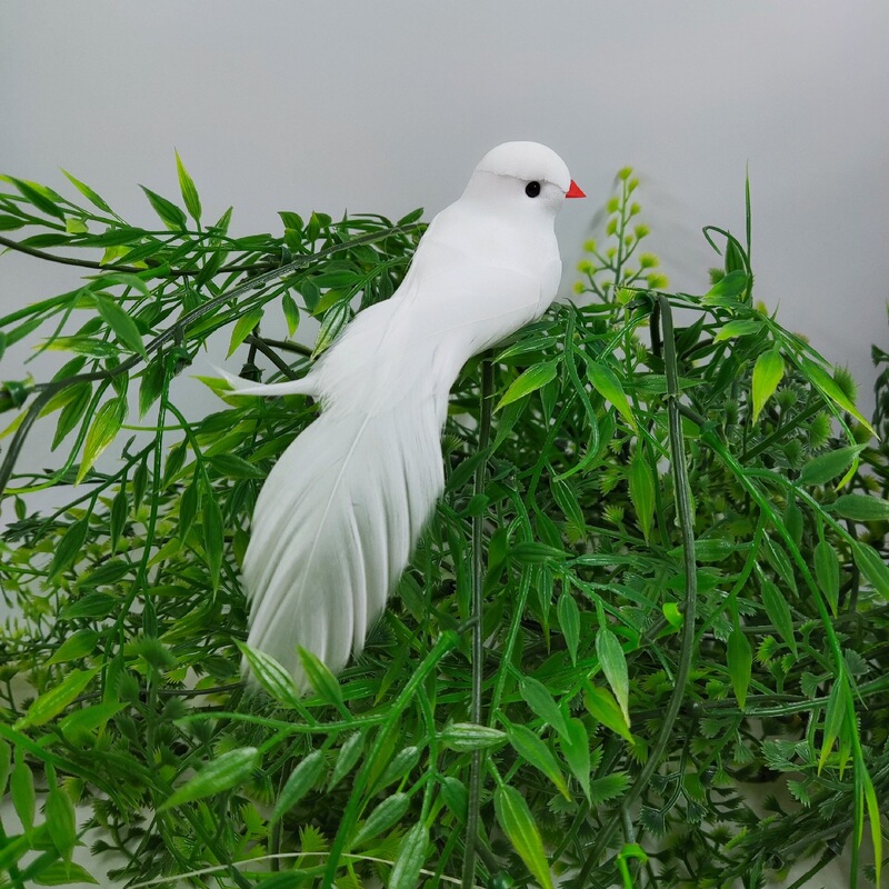 14cm red mouth White Pigeon simulation feather bird/props bird white feather bird 14cm red mouth White Pigeon simulation feather bird/props bird white feather bird