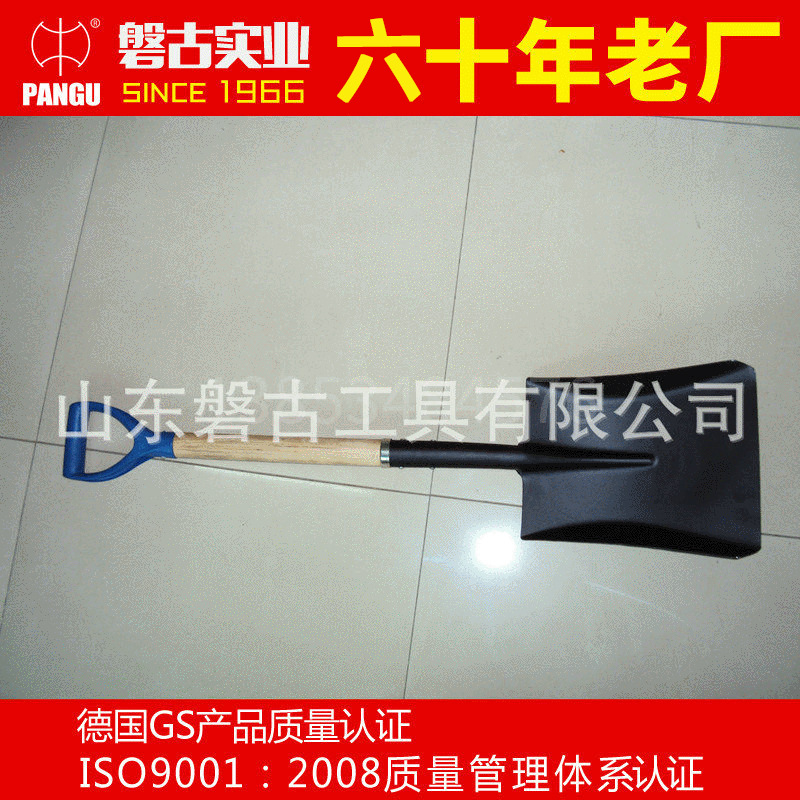 厂家批发欧式金属圆头连体铁锹方锹农具 木柄锹农锄头