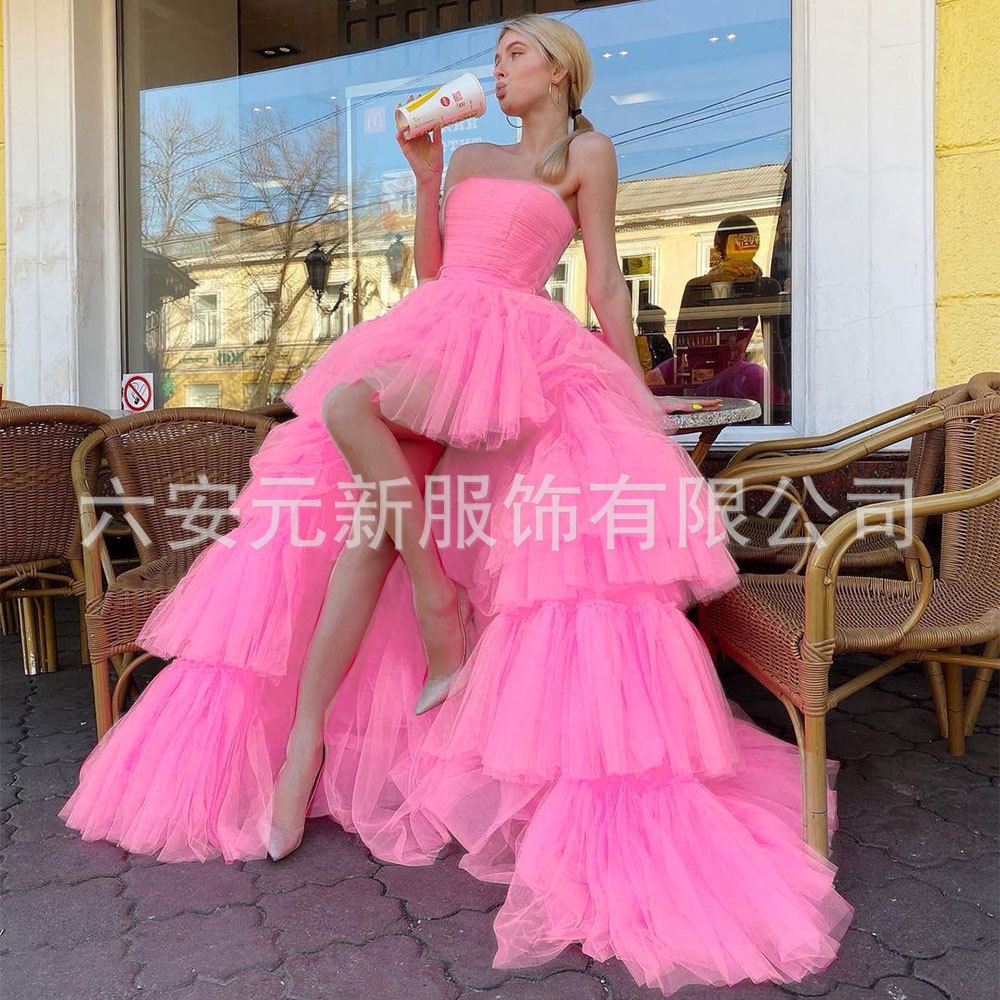 2023 europeo y americano Comercio exterior Amazon AliExpress deseo nuevo tubo superior falda de la torta boda bola del banquete vestido noche