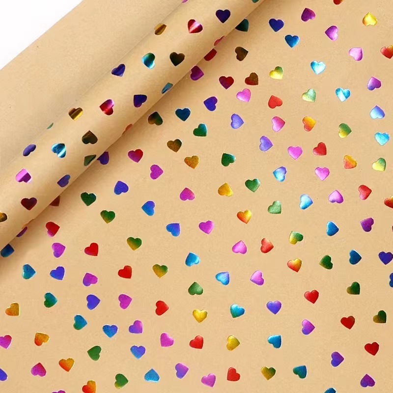 Transfronterizos para feliz cumpleaños, regalo de San Valentín, papel de embalaje de alto nivel, estampado concavo, rollo de kraft retro