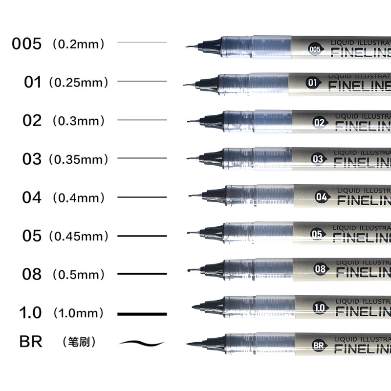 掌握 Art liner for elementary school students, brush, waterproof quick dry comics, hand painting