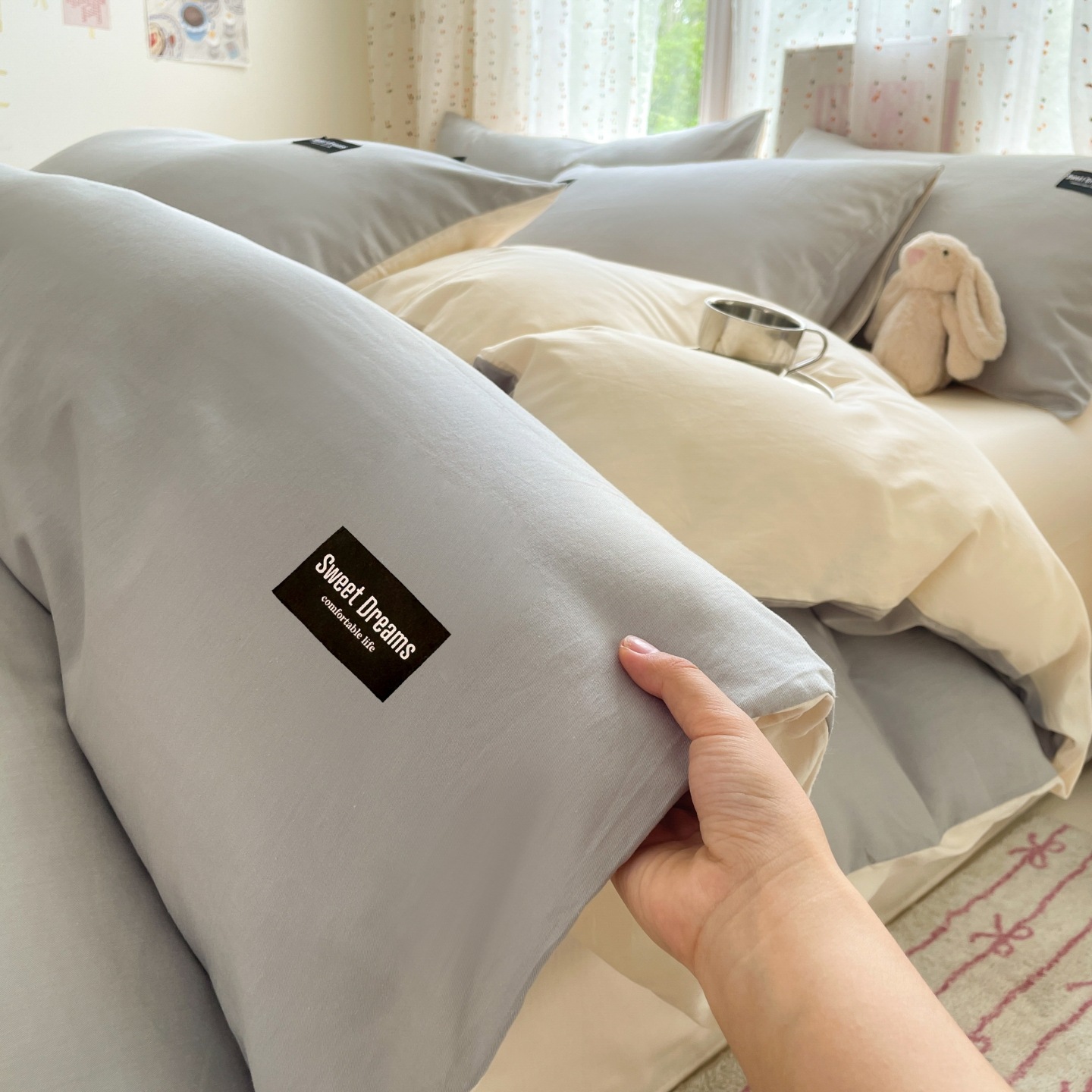 100% cubierta de algodón cubierta de edredón de algodón 150 * 200cm dormitorio de estudiantes cubierta de edredón de una sola persona cuatro estaciones universal