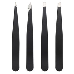 不鏽鋼眉夾 黑色96夾 正口斜口尖口刀口夾子4件套 睫毛夾 化妝夾