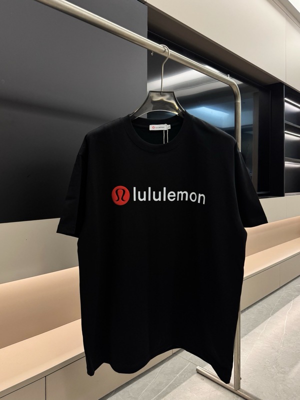 跨境lulu 25ss露露新款logo字母印花短袖 情侣宽松休闲百搭半袖|undefined