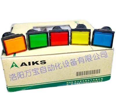 爱克斯按钮开关AS1601J-11D矩形/长方形5脚带灯不带自锁红黄绿
