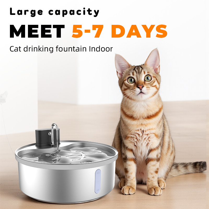 Philidi 12L Pet Water Dispenser 304 Stainless Steel Automatic Circulating Flow Water Dispenser for Cats and Dogs Smart Water Dispenser