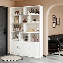 书架落地置物架靠墙书柜收纳架家用客厅书房展示架带门简易储物柜