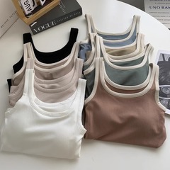 Camisole vest for women, fashionable and fashionable underwear with breast pads, slimming and slimming bottoming shirt for summer outer wear, sleeveless top