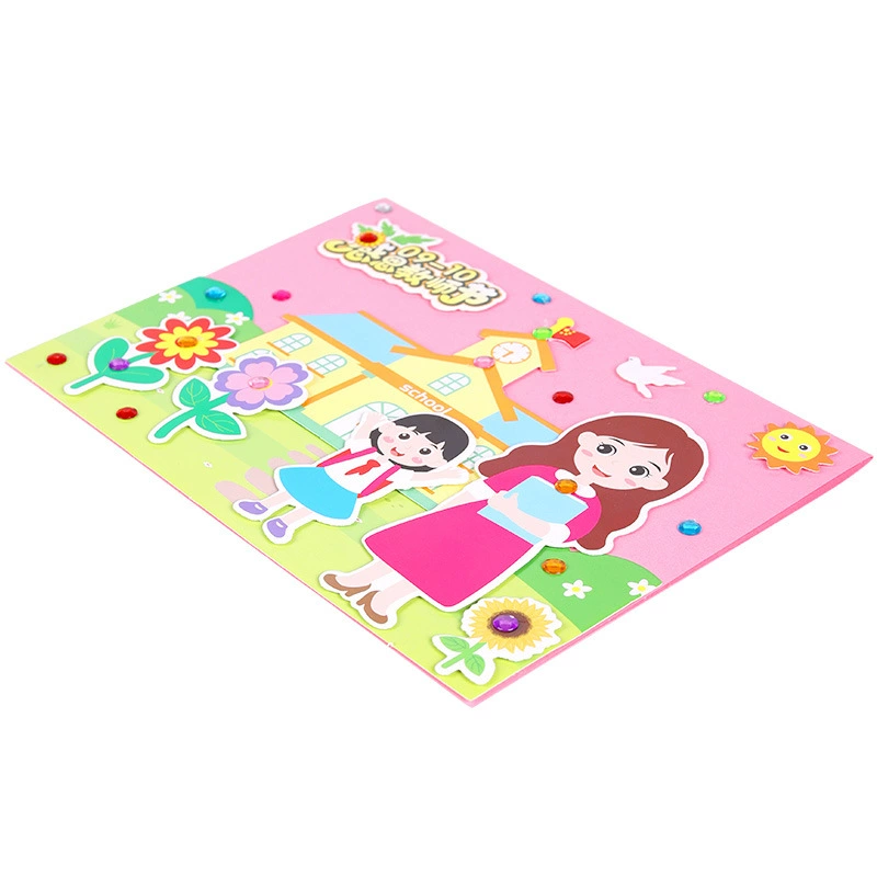 Three dimensional cartoon postcard for students, DIY, Birthday gift