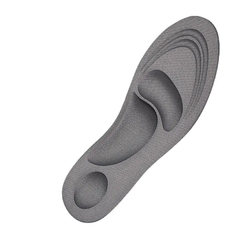 Verano 4D deportes corrección plantilla pie plano arco soporte transpirable alta absorción de choque elástico hombres y mujeres plantilla funcional corte