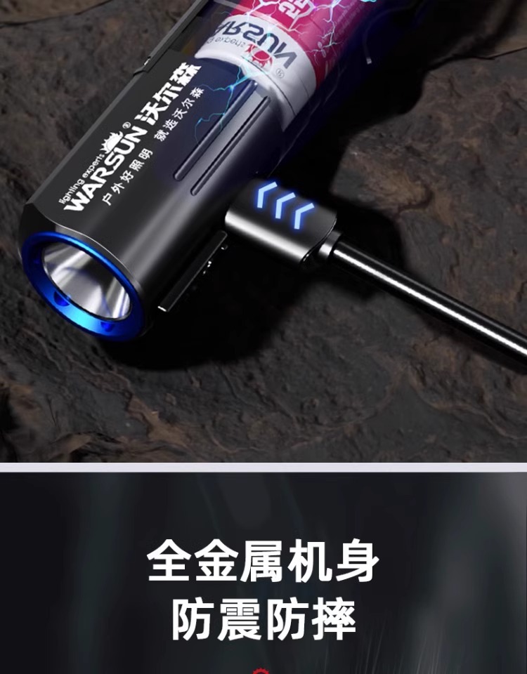 Wholesale Multifunctional Flashlight with Strong Light, Rechargeable, Ultra-Bright, Outdoor Portable Led Spotlight with Magnetic Attachment Work Light