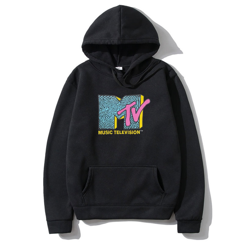 Mtv Music Television Hoodies Men and Women Fashion Retro Rock Hip Hop Tv Hoodies Heather Gray Fashion