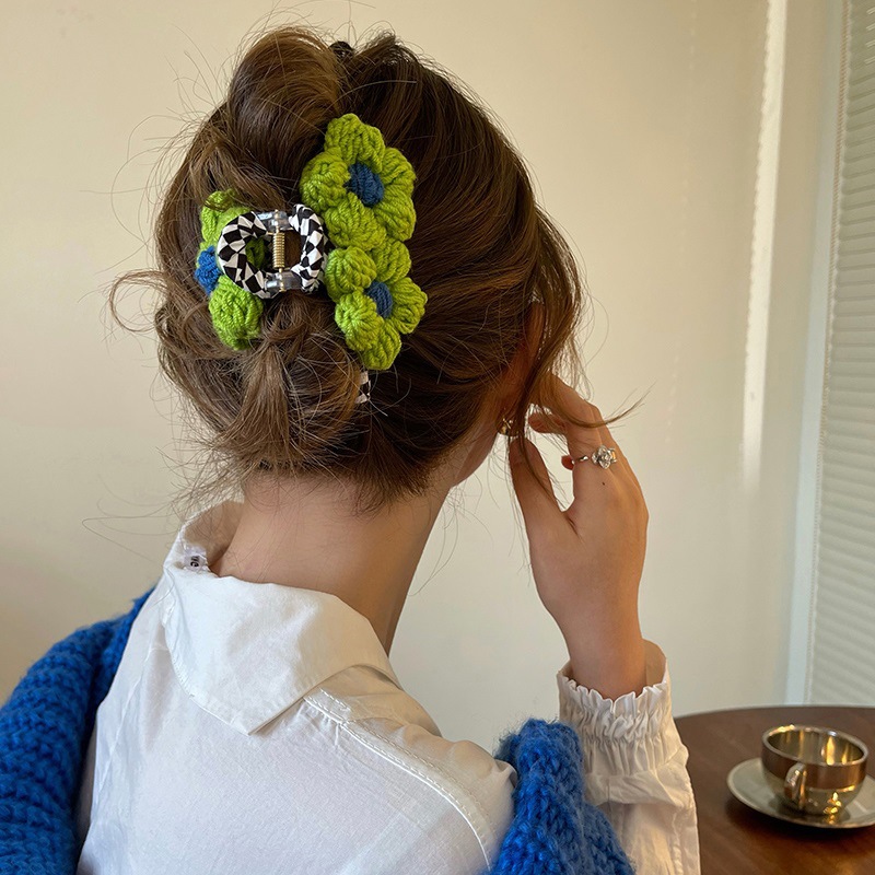 Fashion Flower Yarn Hair Claws 1 Piece display picture 4