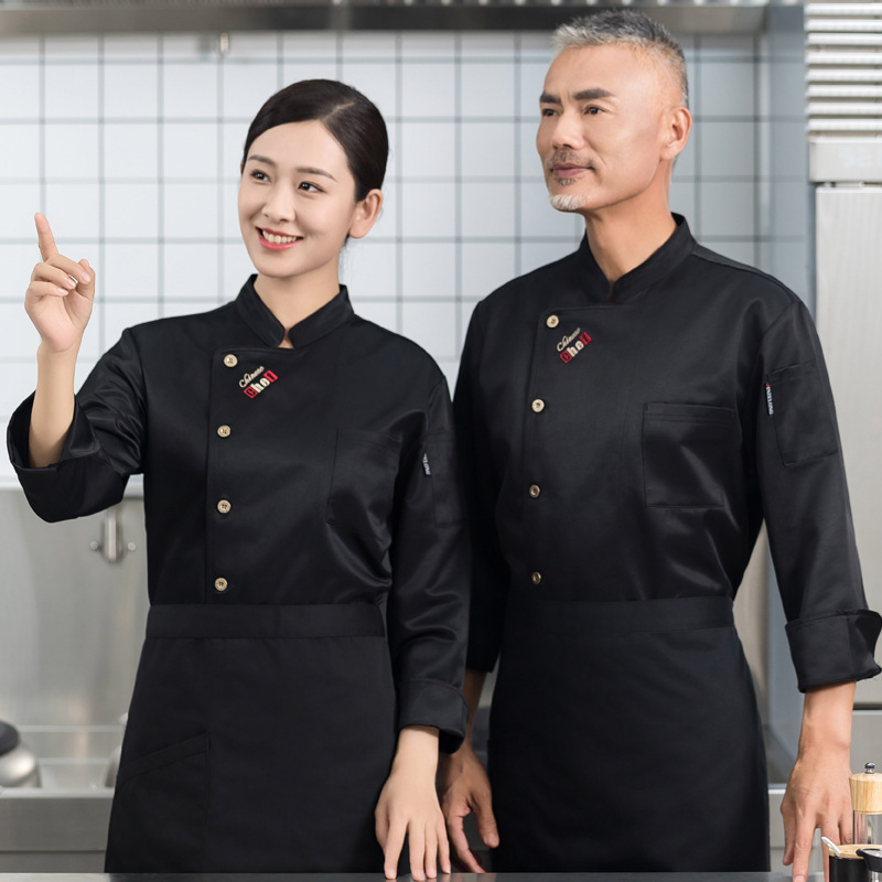 New chef clothing long sleeve autumn and winter clothing Catering Training school canteen workwear top cake shop pastry chef uniform New chef clothing long sleeve autumn and winter clothing Catering Training school canteen workwear top cake shop pastry chef uniform