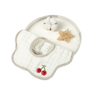 Cartoon cotton gauze children's eating bib for new born, with embroidery, increased thickness 5