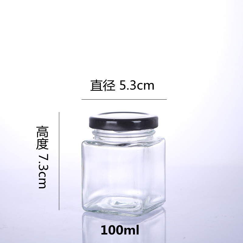 メーカー卸売り角形蜂蜜ガラス瓶密封缶味噌汁瓶200ml梨膏瓶1斤300g入膏滋瓶|undefined
