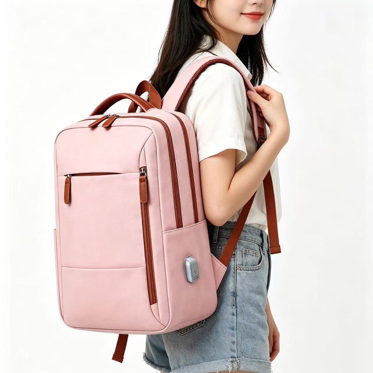 Cross-Border Business Commuter Computer Bag, Men's and Women's Backpacks, Waterproof Portable Travel Backpacks, School Bags for Male and Female College Students