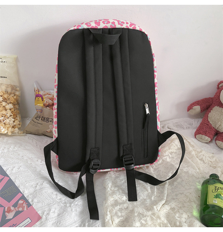 Casual Nylon Cow Print Leopard Print Backpack College Student School Bag Tide Backpack display picture 19