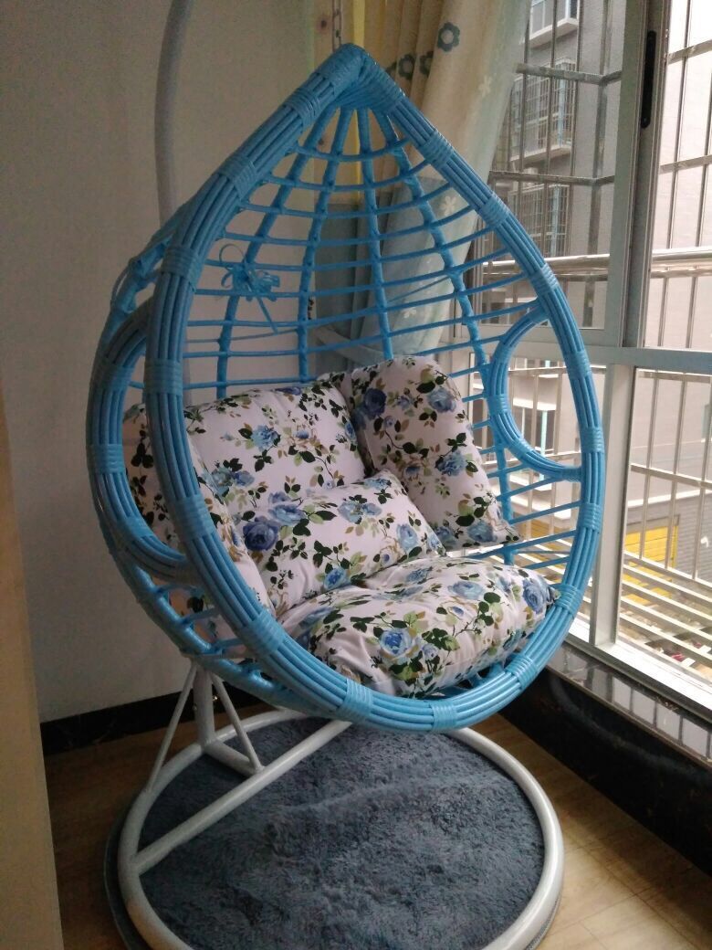 단일 팔걸이 하늘 푸른 두꺼운 지원 쿠션 + 카펫