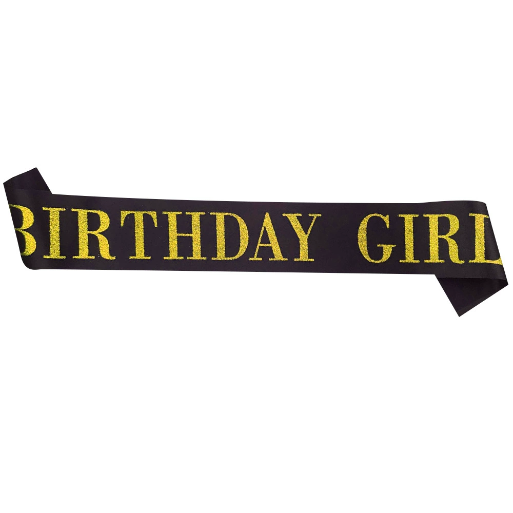 Заводской ассортимент: лямка BIRTHDAY GIR, праздничная лента для торта с декоративной лямкой для девочки, золотисто-зелёная печать