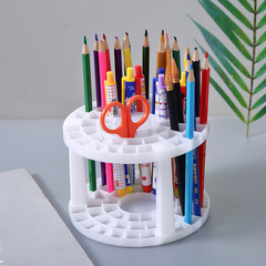 Creative round brush storage rack pencil gel pen rack multi-hole convenient storage makeup brush small shelf