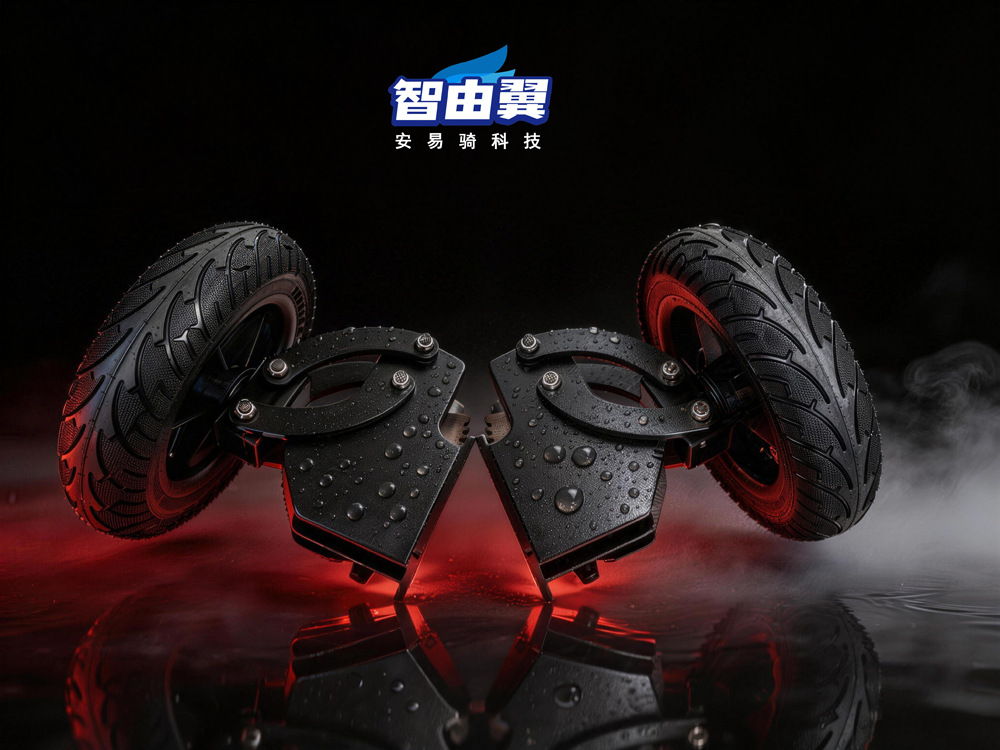 Electric Vehicle Auxiliary Wheels, Dual-Motor Balance Wheels, Anti-Slip and Anti-Fall Wheels for Adults and Beginners, Electric Adjustable and Foldable